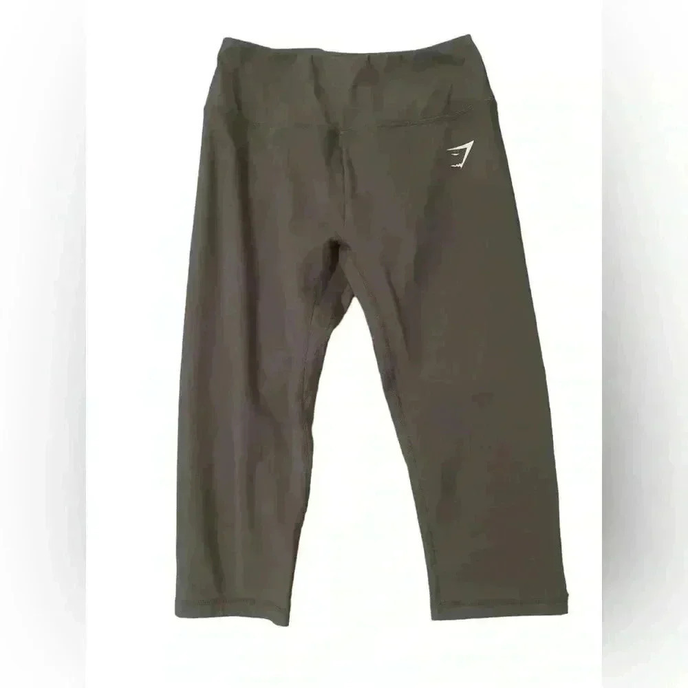 GYMSHARK Slate Gray Dreamy Cropped Leggings Gym Workout Training Women's